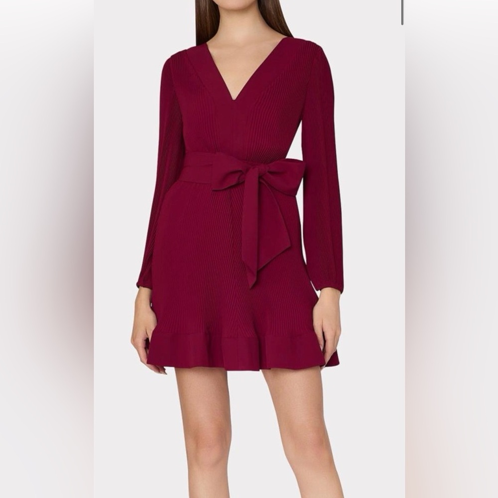 Milly burgundy Long Sleeve Dress